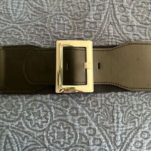 Amazon Brand Elastic Cinch Belt with Chrome Buckle